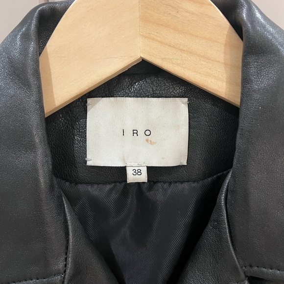 IRO fringe black leather jacket Sz 38 fits like US 2 retail $1395 - Picture 3 of 8